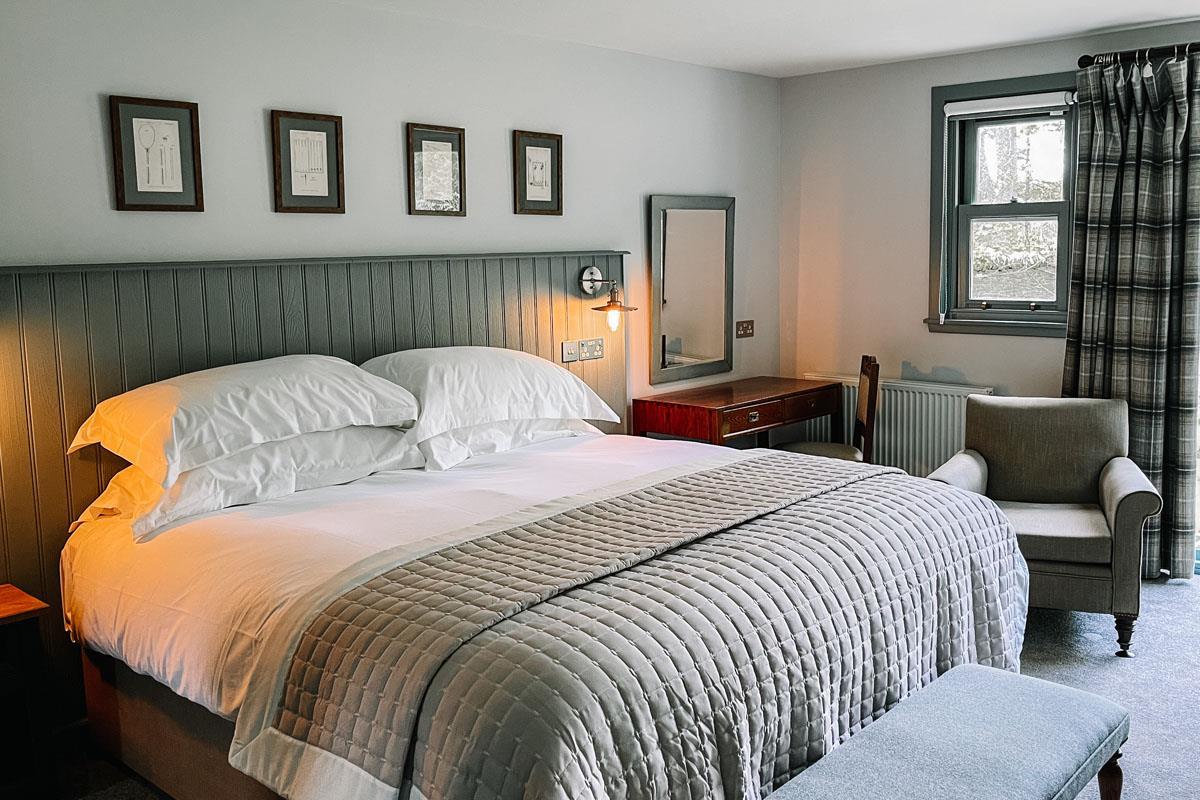 Bedroom at Shieldaig Lodge hotel near Gairloch