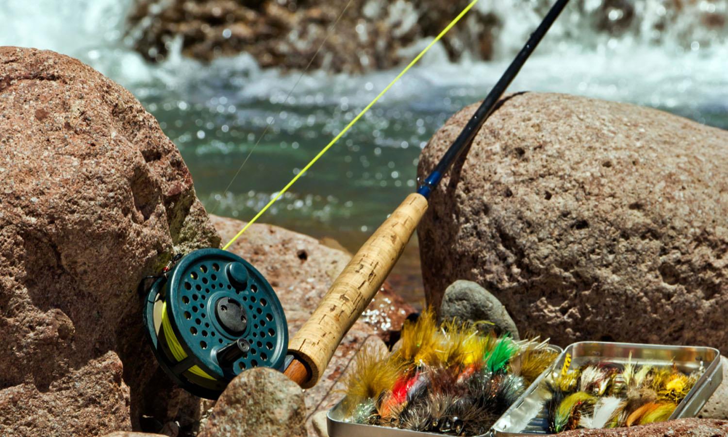 Rod and flies at Shieldaig Lodge