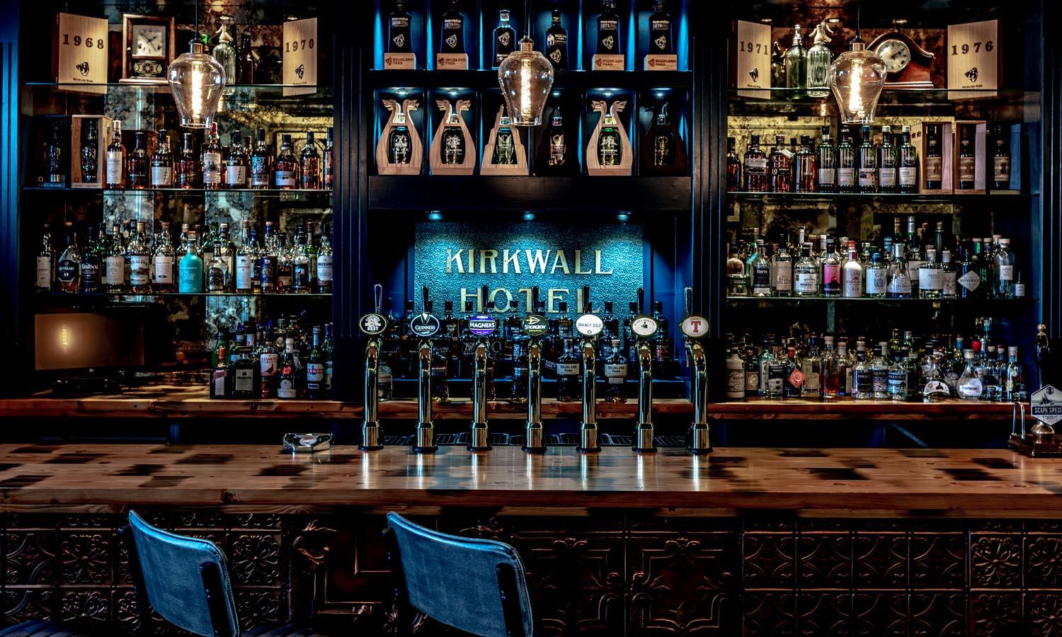 Sample a wide range of whiskies in the Highland Park Bar