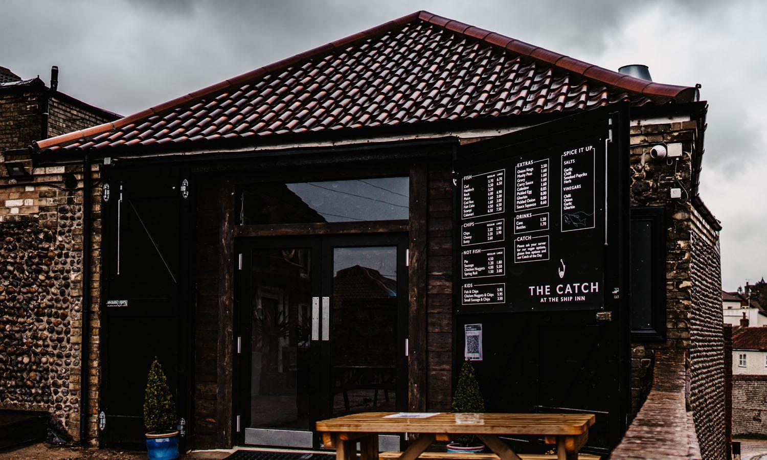 Exterior view of The Catch take away restaurant in Mundesley