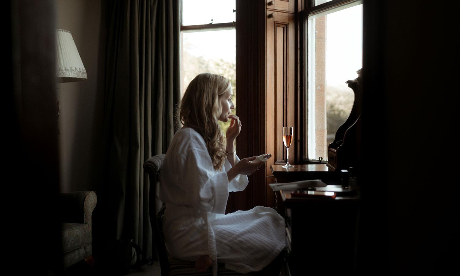 Bride getting ready for wedding