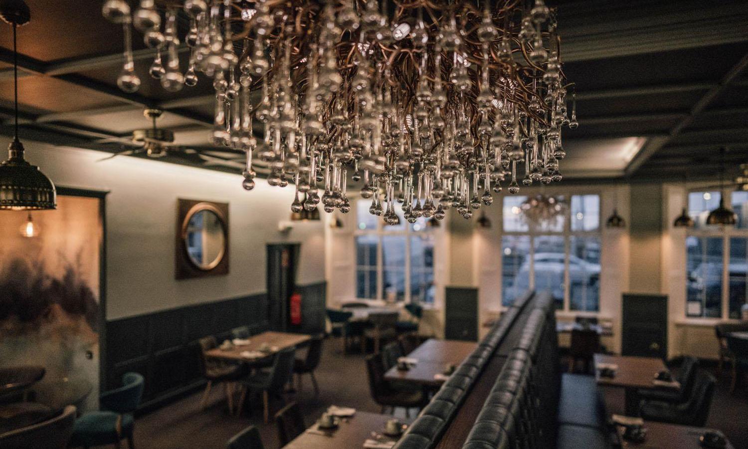 Chandelier in Kirkwall Hotel restaurant