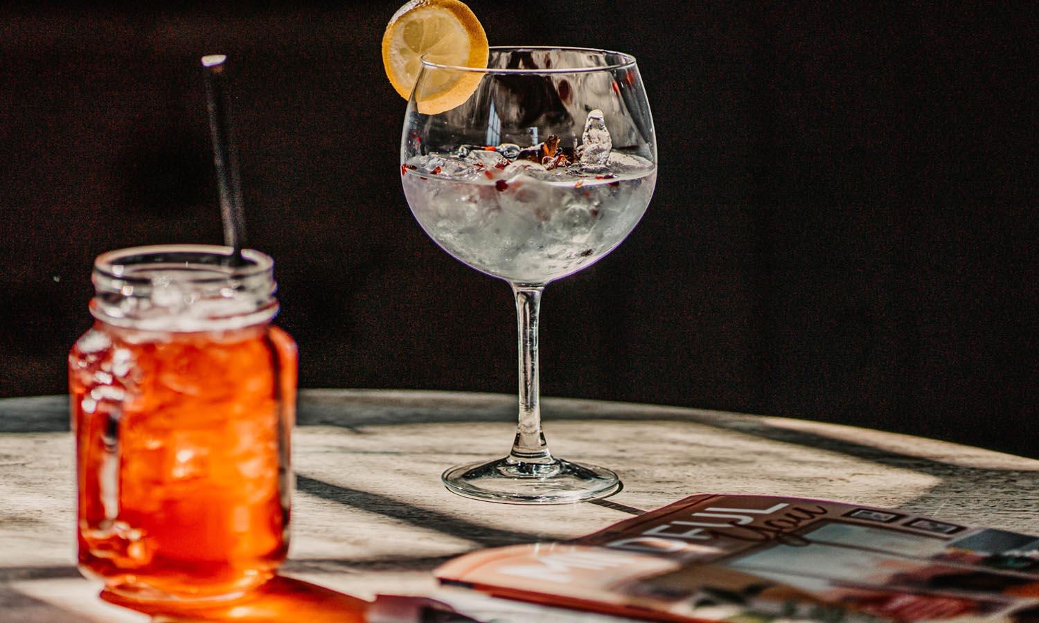 2 summer cocktails on a table