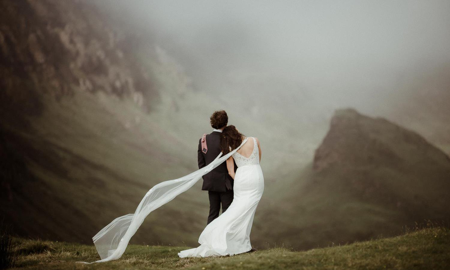 couple getting married in the highlands