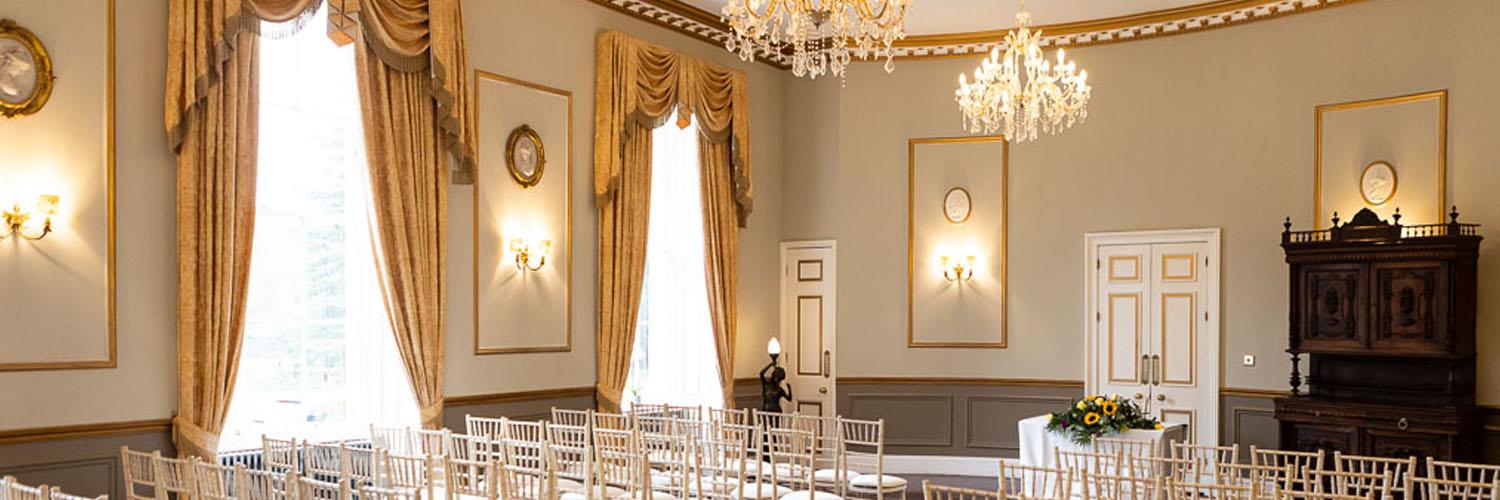 Chandeliers in Melville wedding room