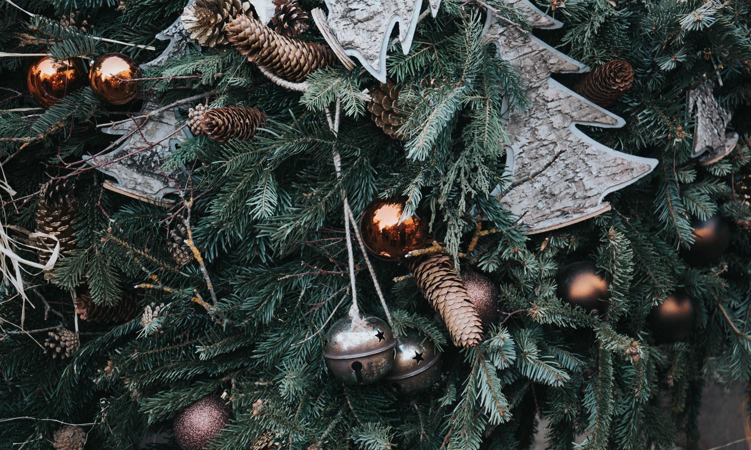 Baubles on a Christmas tree